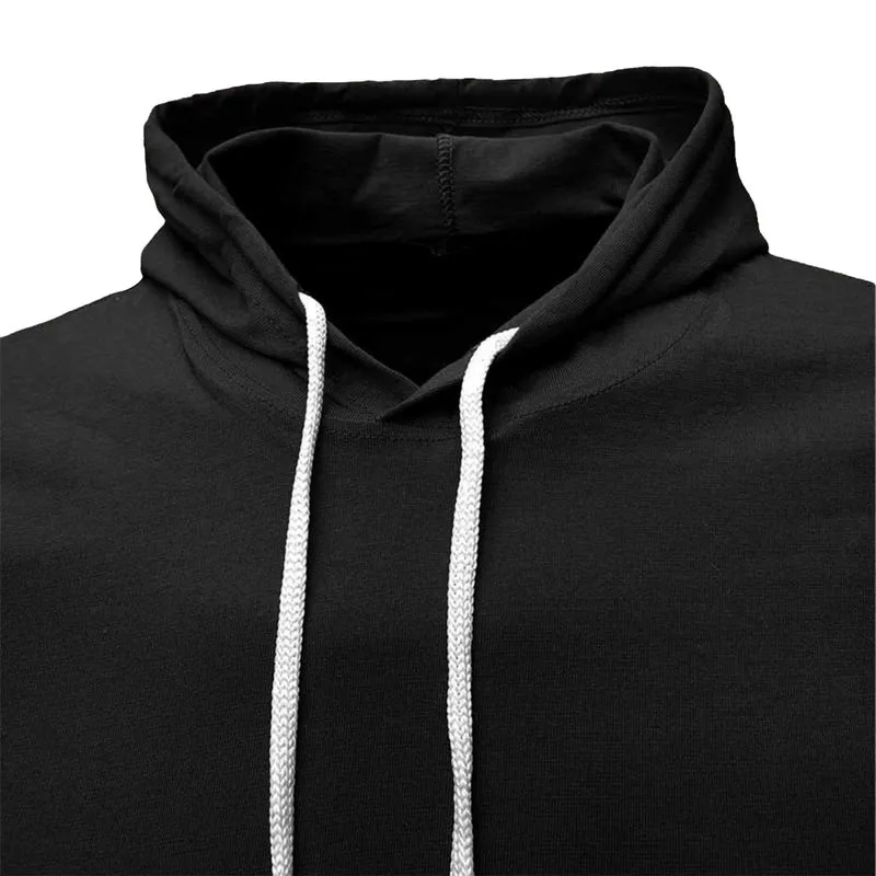 تیشرت آستین بلند مردانه طرح CK مدل S4647 کلاه دار نخی اعلا مشکی سایز L XL 2XL