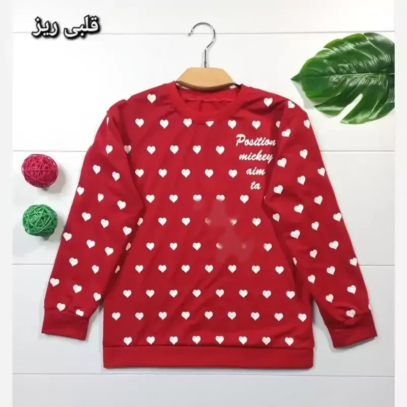 بلوز زنانه یقه گرد طرح دار جنس دورس مناسب سایز 36 تا 44