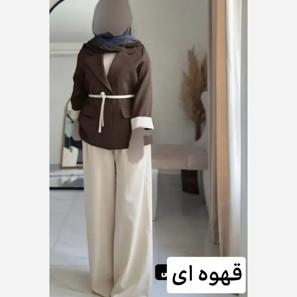 کت و شلوار زنانه مدل یسنا جنس مازراتی فری سایز تا 46