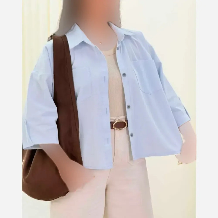 شومیز باکسی آستین پاگون لنین درجه یک زنانه