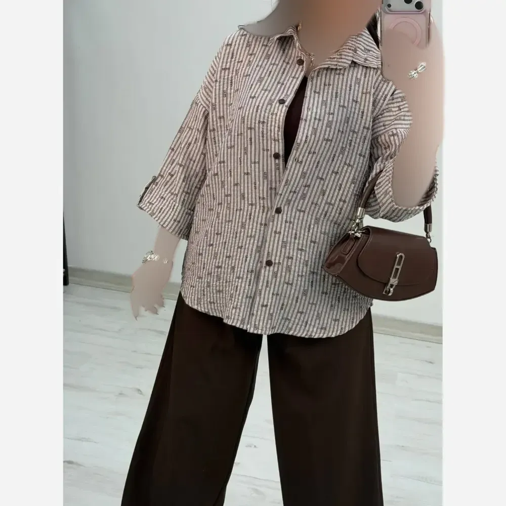 شومیز طرح دار الهام زنانه پنبه زارا شاین دار فری سایز تا 46