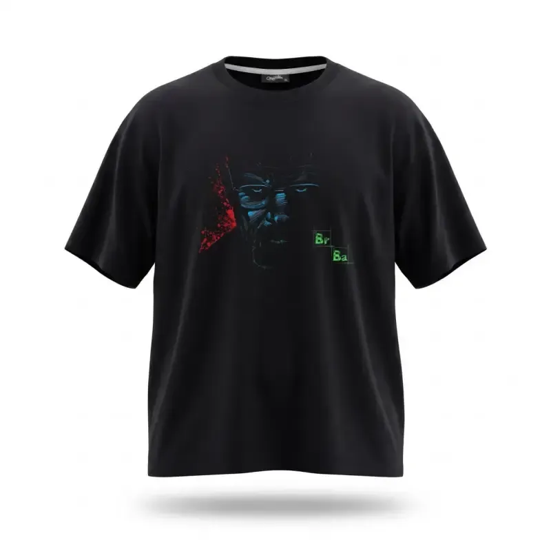 تیشرت مشکی طرح برکینگ بد جنس پارچه ماکان