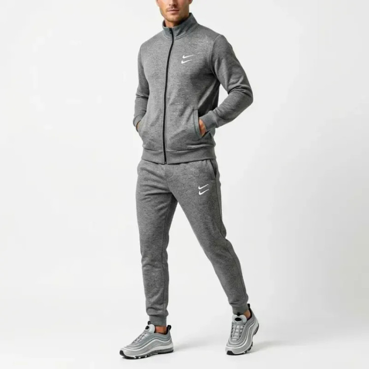 ست سویشرت و شلوار مردانه طوسی جنس پارچه مولینه داخل کرک گرم پاییزه و زمستانه